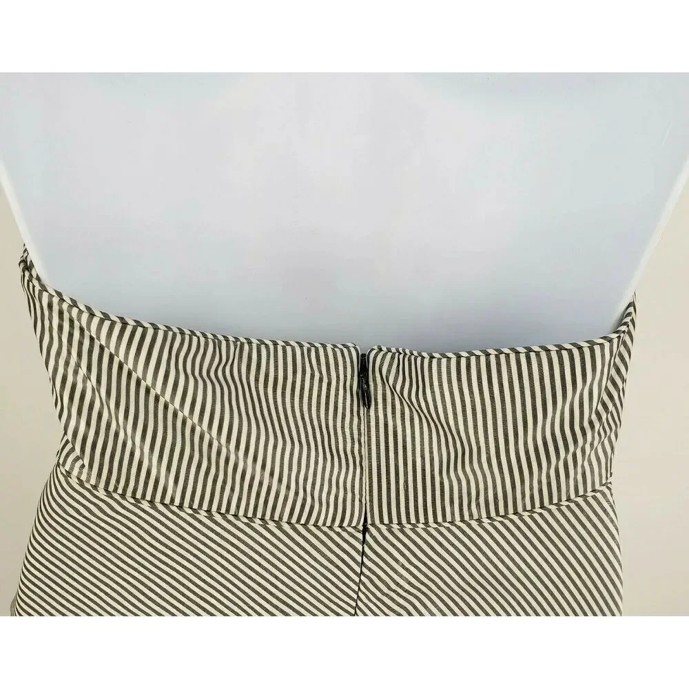 J. Crew‎ Dress White Black Pinstripe Pin Up